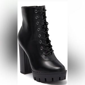 Top Moda lace up black boots. Size 7